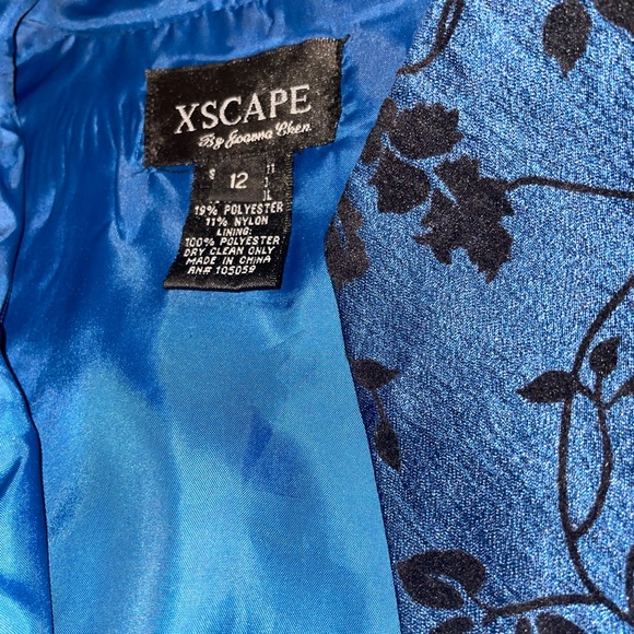 Xscape by Joanna Chen Blue Hook & Eye Blazer - Picture 4 of 5